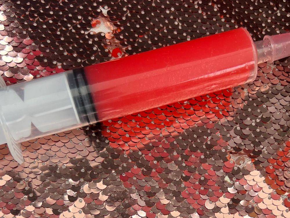Watermelon margarita jello shot syringe