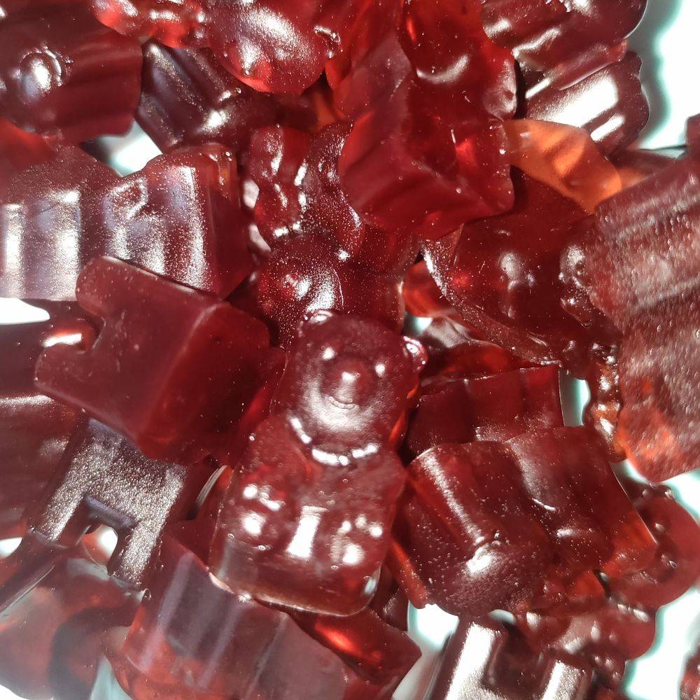 Black cherry wine infused gummy bears
